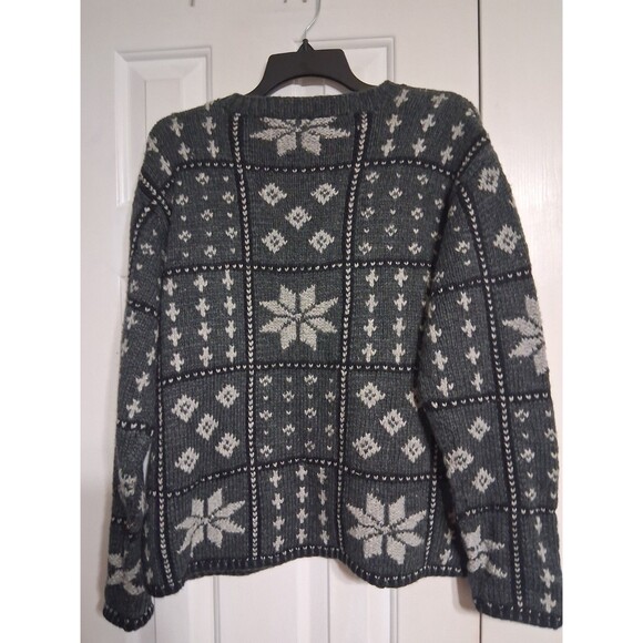 Women's Crazy Horse Liz Claiborne Charcoal Snowflake Sweater Size S - Picture 8 of 8